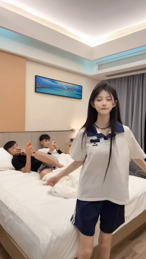 23万粉丝抖音清纯小妹小诗颖酒店1v3精神小伙