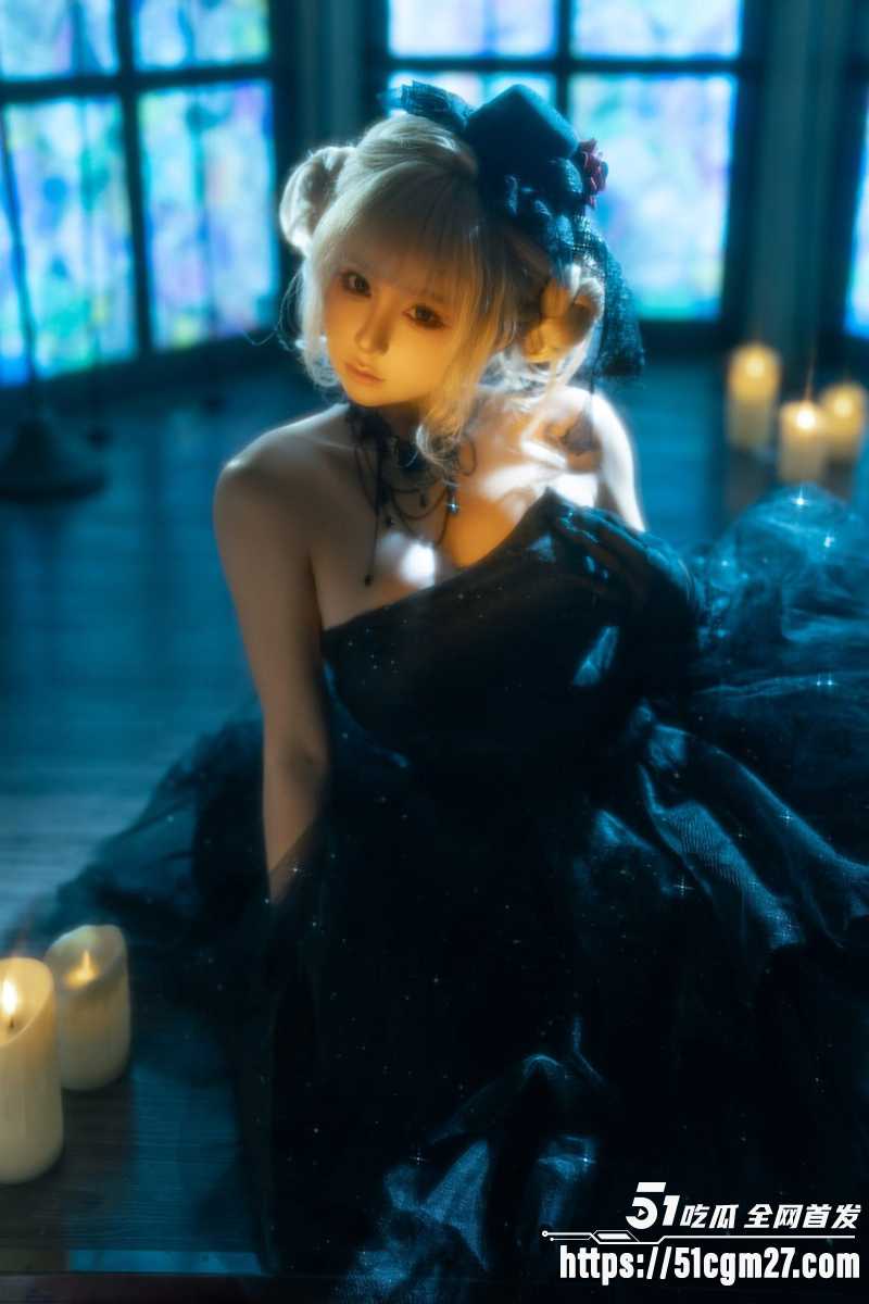 蠢沫沫黑婚纱写真 2