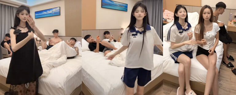 23万粉丝抖音清纯小妹小诗颖酒店1v3精神小伙