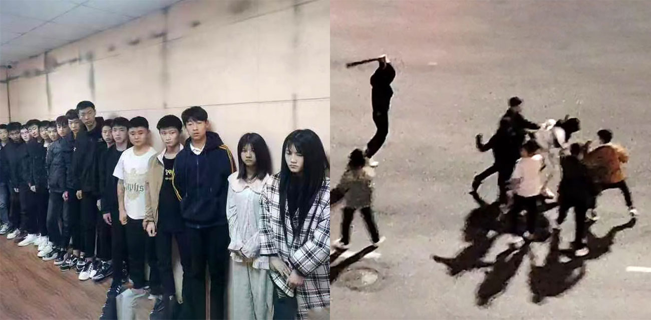 吉林长春深夜惨案 一群精神小伙小妹持刀追逐围殴一男一女 砍刀直接往身上招呼！