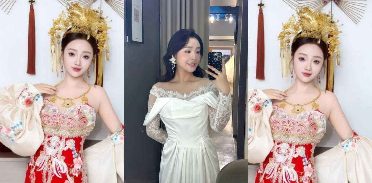 反差天津新娘 大婚前夕穿红婚纱私会野男人 洞房前夜疯狂偷吃 红色嫁衣映衬极致背叛