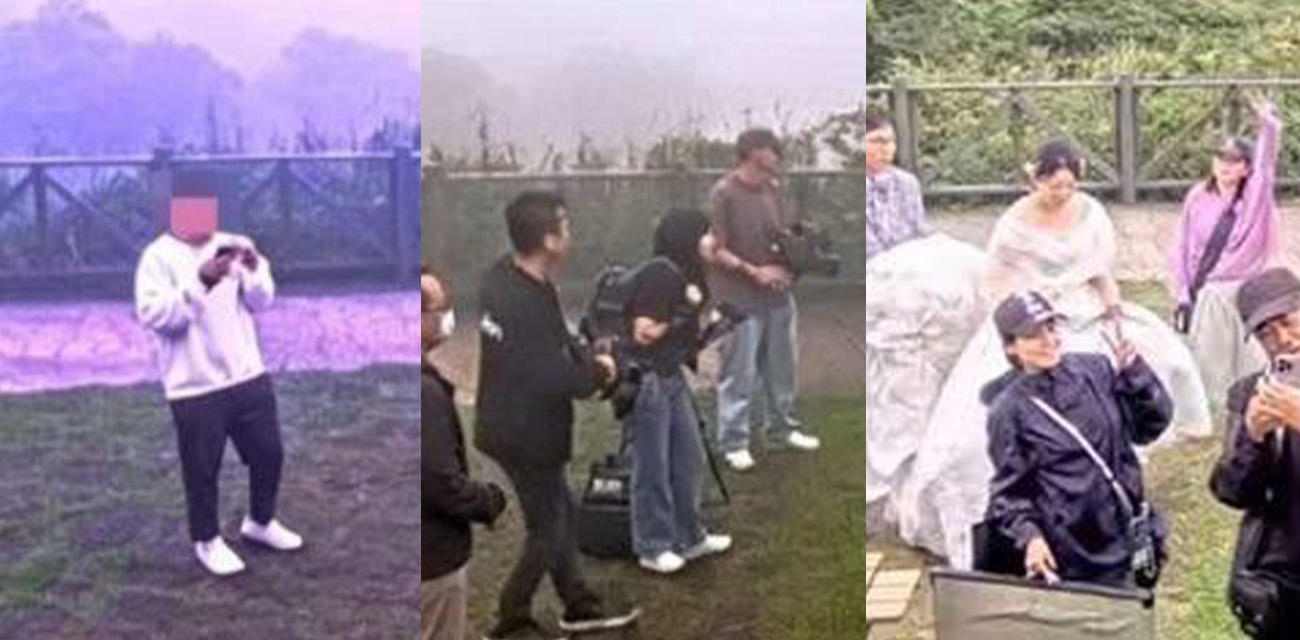 台北情侣深夜擎天岗木桌野战 被官方4K直播全程录下 超多观众看着男子后入猛干