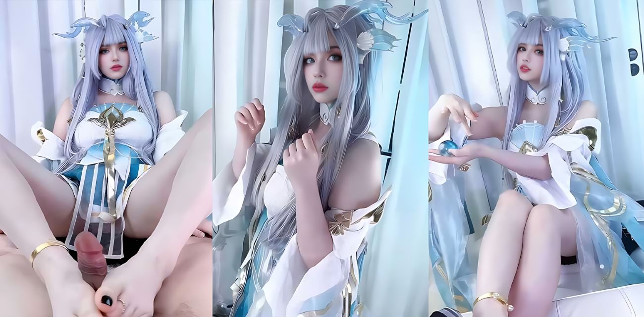 超人气女神福利姬 月野兔崽子 最新福利 COS西施用小脚榨精 白嫩胴体足控必看！