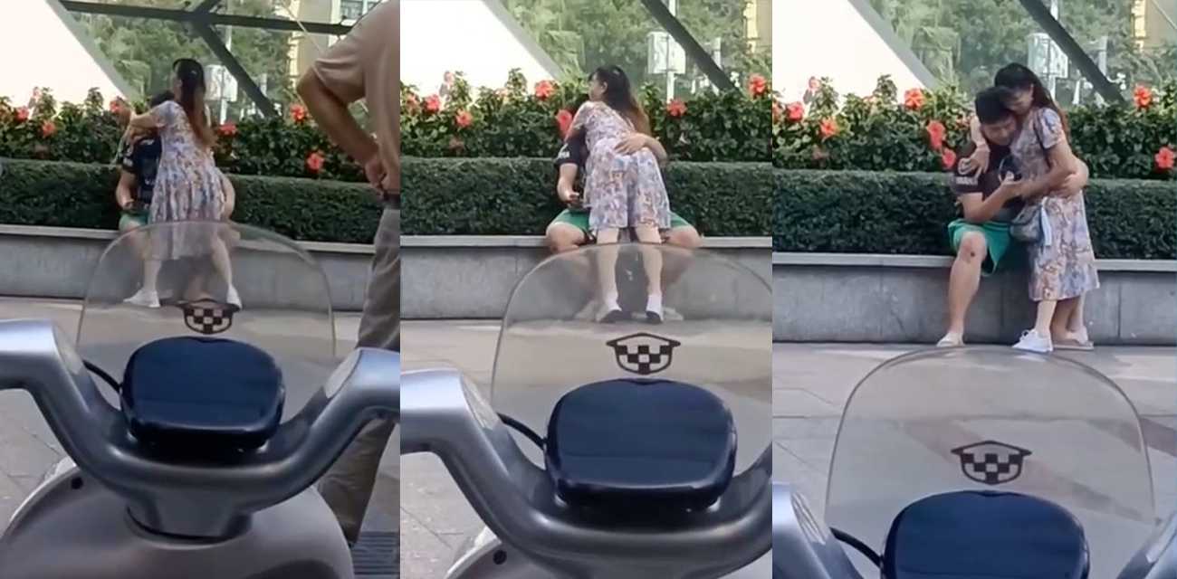 饥渴人妻当街和猛男激情热吻 掀开裙子狠摸屁股 毫不顾忌路人异样眼光！ - 熟女人妻