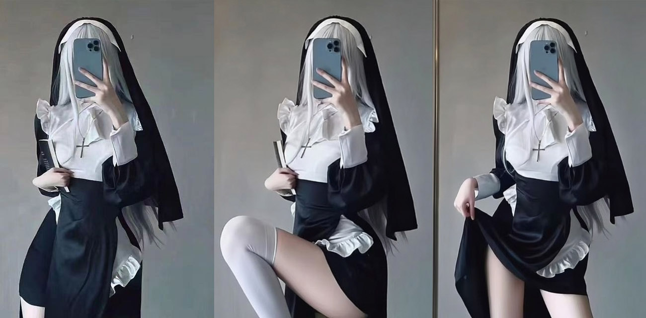 推特福利姬 姚漫川 CSS黑丝修女自慰大秀 粉嫩白虎道具狂插 淫水直流高潮不断