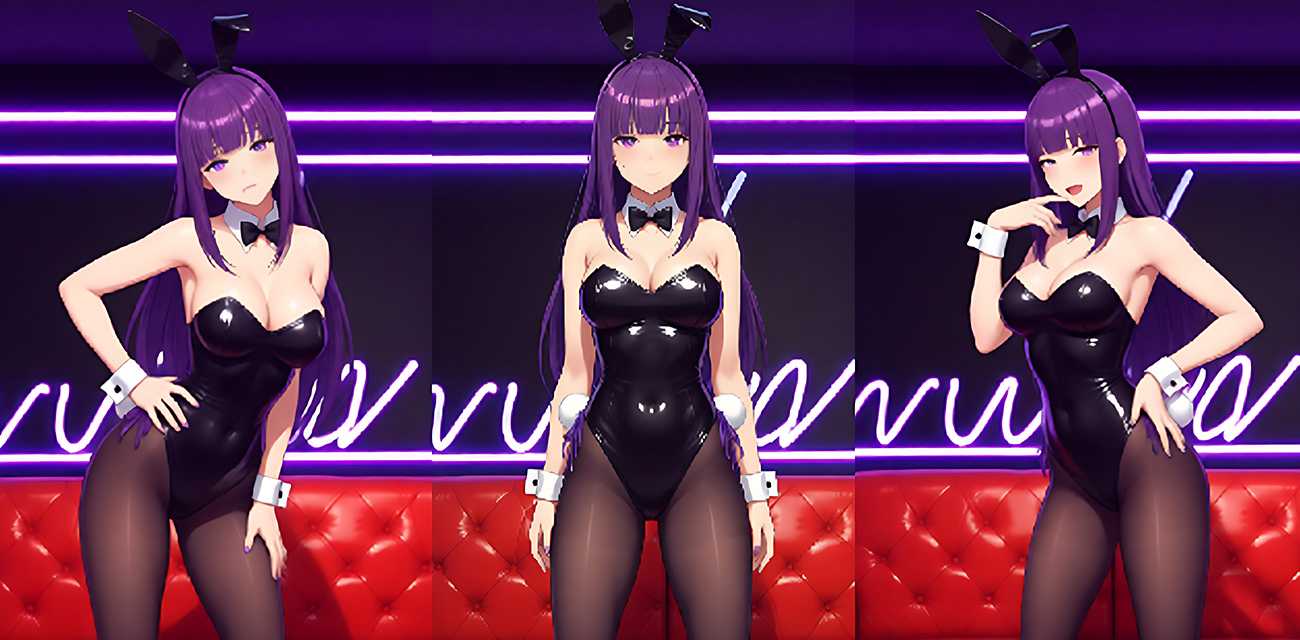 3D动漫 魔改葬送的芙莉莲 菲伦COS兔女郎 巨乳后入阴道被壮汉猛插填满