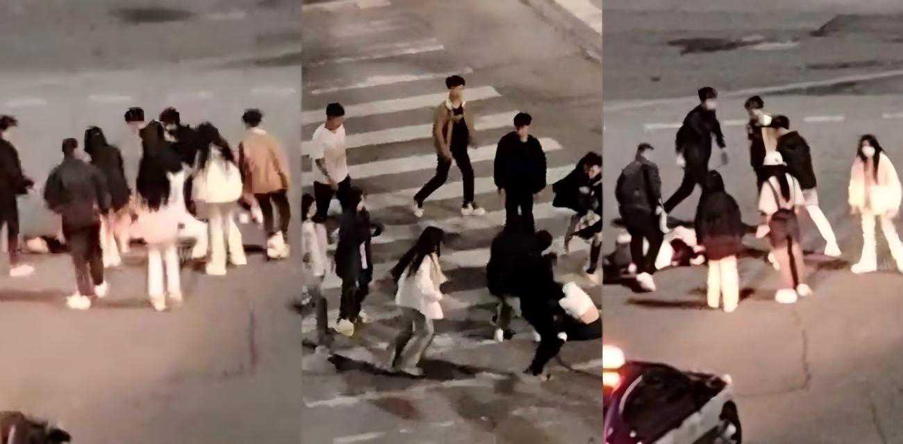 19岁精神小伙精神小妹 马路约群架 场面混乱如同古惑仔重现江湖！