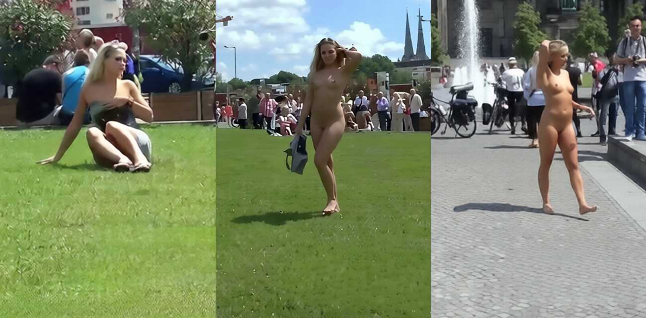 欧美反差女神全裸出行 无视游客户外露出 骚劲大发扭动勾引
