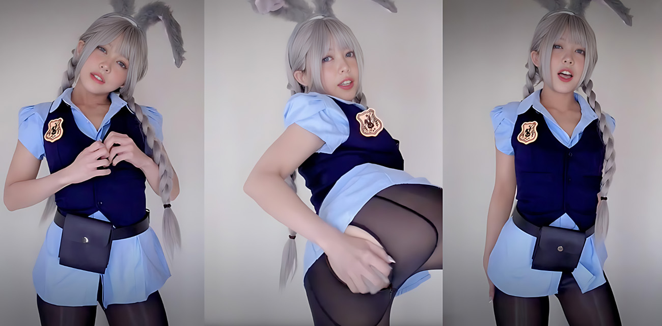 亚裔童颜女神 绯红小猫 COS疯狂动物城兔女郎 精油足交激情自慰 骚得一塌糊涂