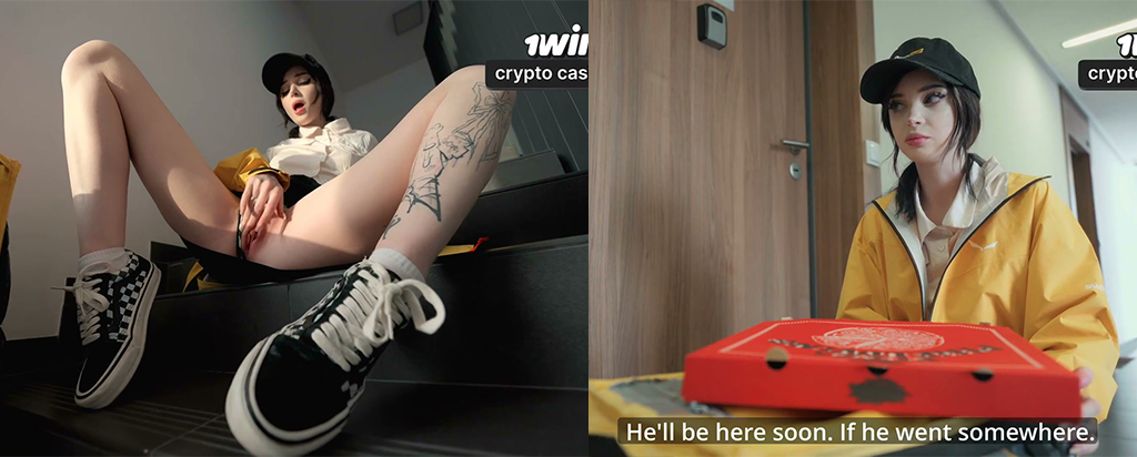 欧美风高颜值福利姬pinklove新作送货上门的披萨外卖员